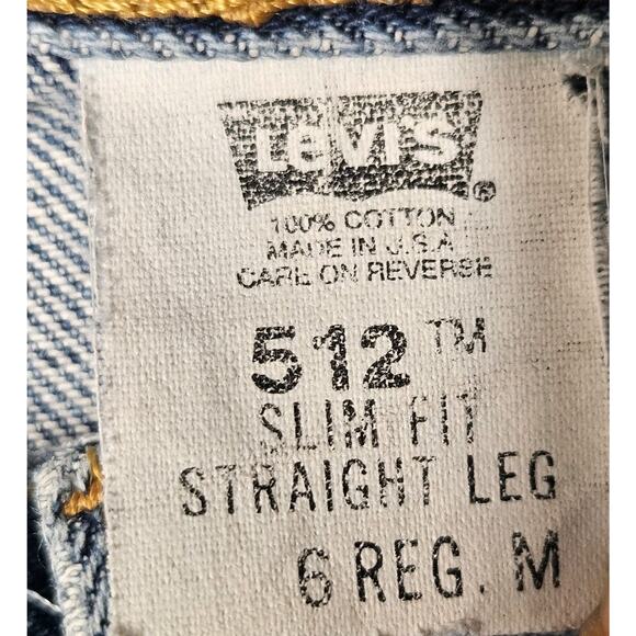 Vtg 1999 Levi's 512 Womens Jeans Sz 6 Slim Straight High Rise 90s Celestial Art - Picture 8 of 14